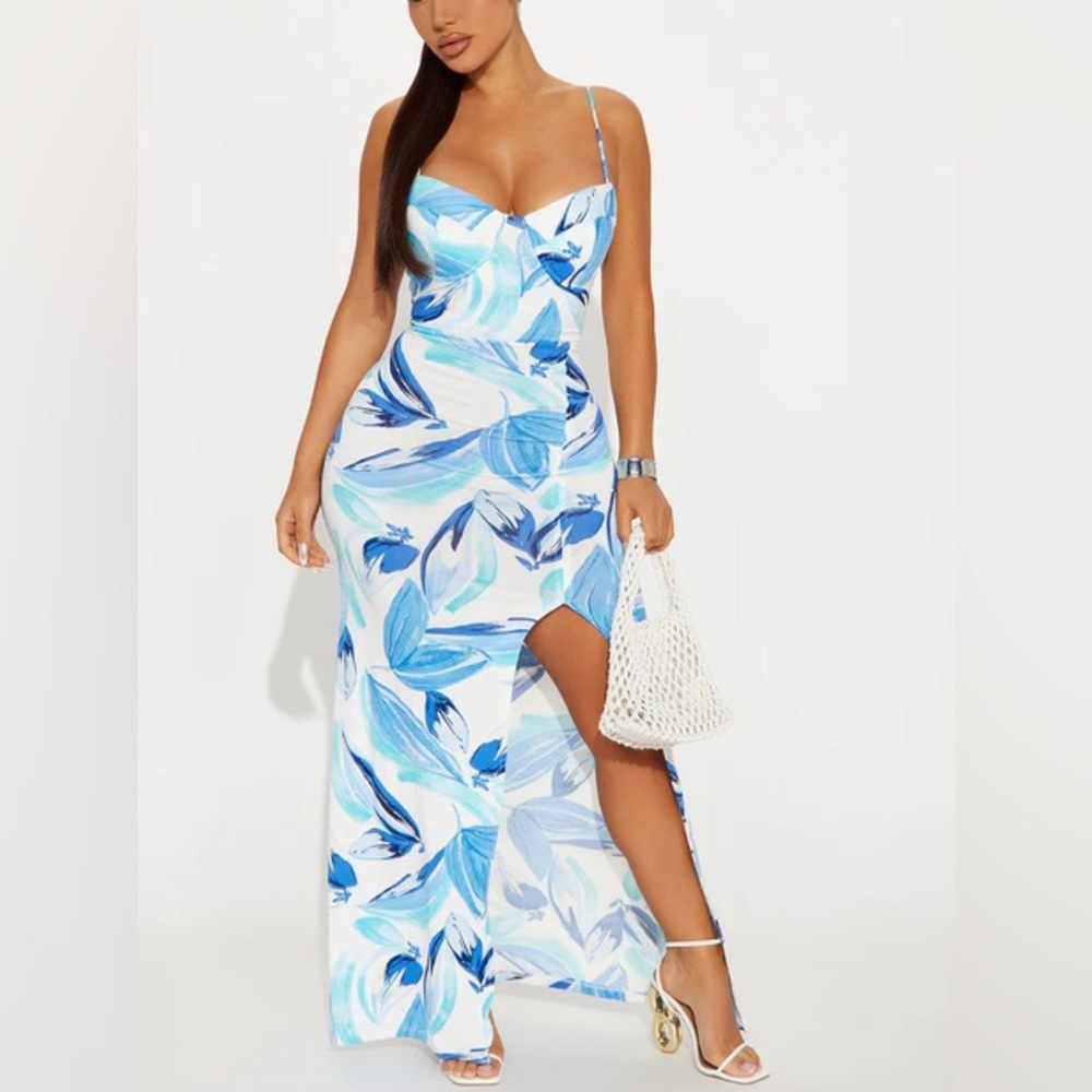Blue Floral Maxi Dress